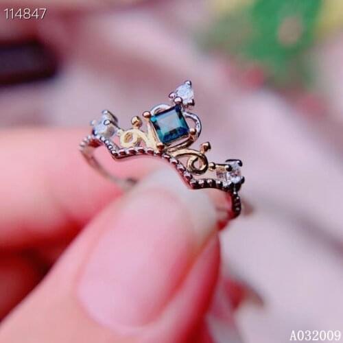 KJJEAXCMY fine jewelry 925 sterling silver inlaid natural sapphire ring luxury girls ring support test