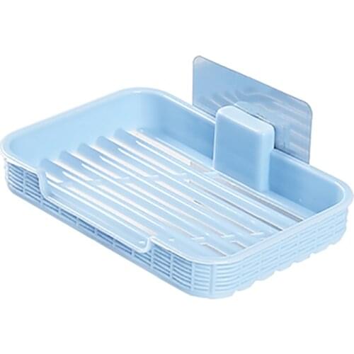 Plastic Soap Dish Storage Box Soap Container Dishes Drainer Bath Soap Holder Bathroom Organizer Sponge Holder Plate Tray Drain