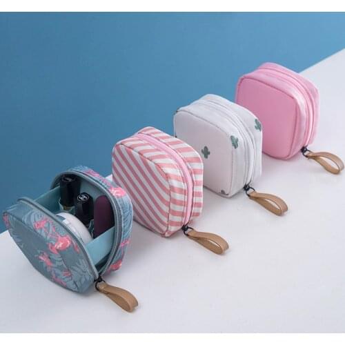 Cosmetic Bag Organizer Hot Sale 1 Pc Mini Solid Color Flamingo Cosmetic Bag Cactus Travel Toiletry Storage Bag Beauty Makeup Bag