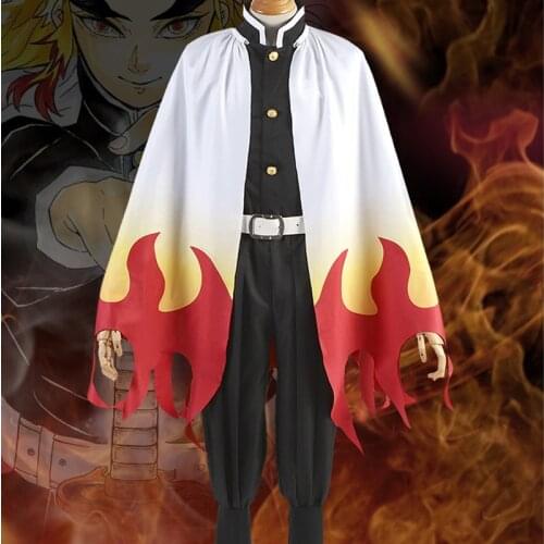 Demon Slayer: Kimetsu No Yaiba Rengoku Kyoujurou Costume Stock Cosplay Costume