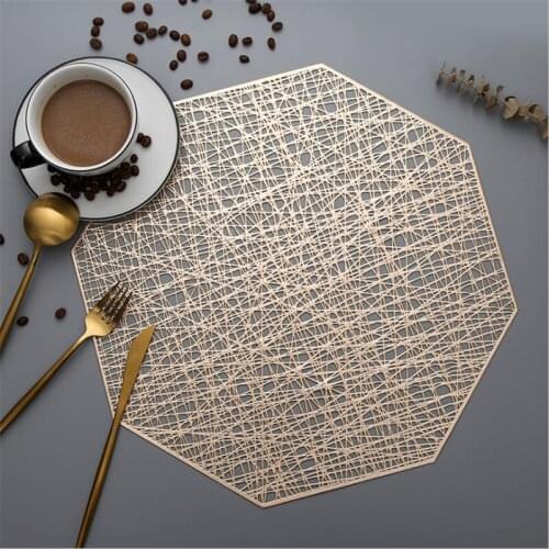 6/4 pieces restaurant round pvc placemat Nordic anti-scalding table mat steak plate placemat dining table