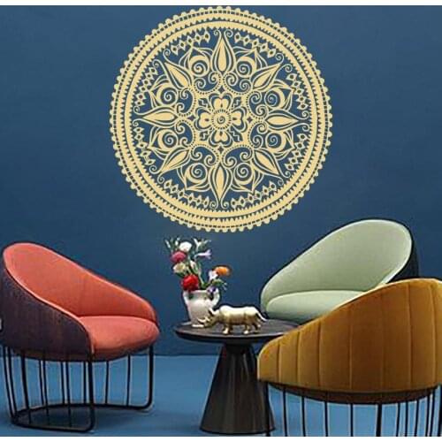 Hot Selling Mandala Flower Wall Stickers Vinilos Paredes Home Decor Yoga Studio Bohemian Style Wall Decal Vogue Art MuralSYY357