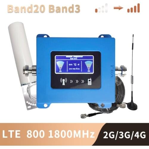 LTE 4G Repeater 800 1800MHz LTE Cellular Signal Amplifier 4G Cellular Amplifie Mobile 800 1800 DCS Signal Booster Repeater