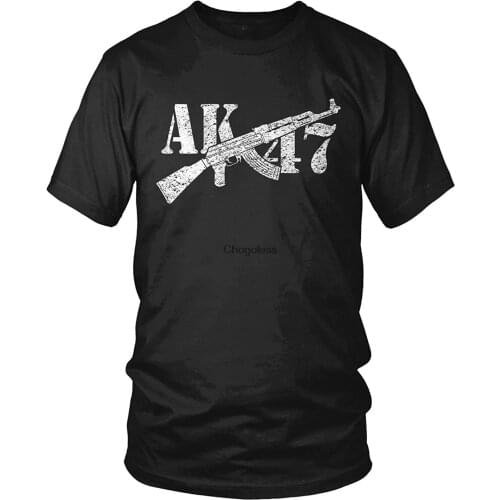 Amdesco Mens Faded AK-47 Rifle Support Gun Rights T-Shirt