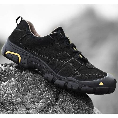 Genuine Leather Men Shoes Outdoor Mens Hiking Shoes Climbing Mountaineering Non-slip Footwear Hot-sale Trekking Mens Sneakers