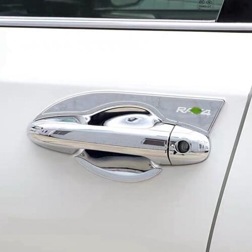 ABS Car Exterior Door Handle Bowl Sticker Cover Protector Decoration For Toyota RAV4 2016 2017 2018 Car Styling Accessories