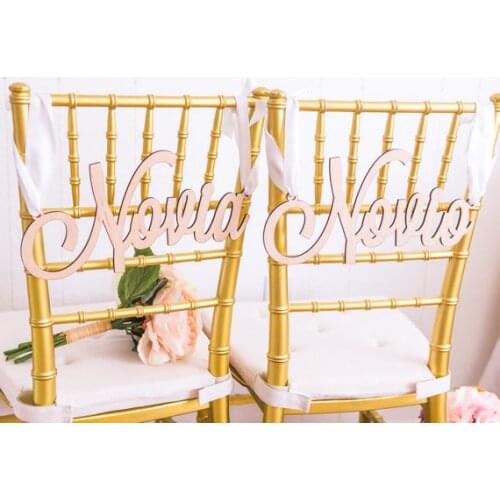 Novia and Novio Chair Signs for Wedding Hanging Chair Signs Spanish