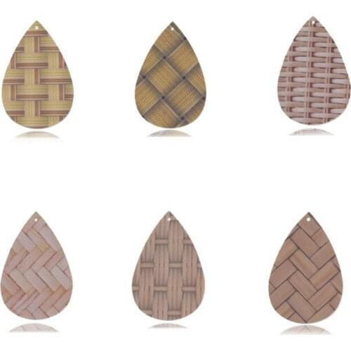 100pcs/lot New Creative PU Leather Teardrop Charms Connectors For DIY Faux Leather Earrings Pendant Jewelry Making Accessories