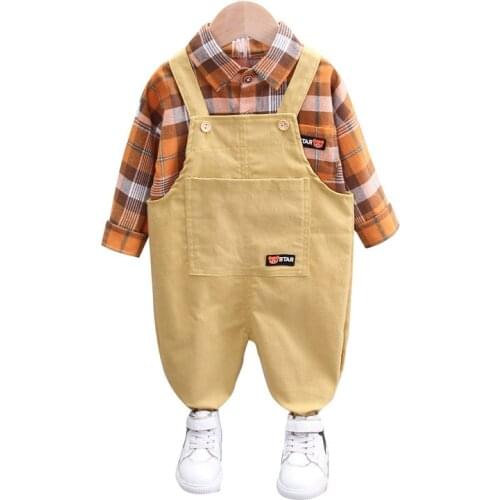New Spring Autumn Baby Boys Clothes Suit Children Cotton Casual Shirt Overalls 2Pcs/sets Toddler Sports Clothing Kids Tracksuits