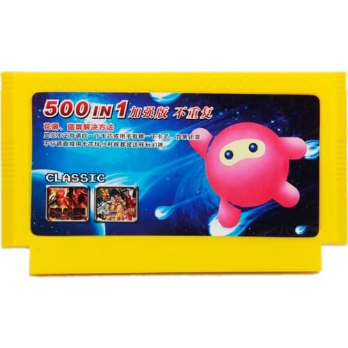 10 pcs Upgrade 500 In 1 Games Card Classic Is Not Repeated Yellow Card 8 Bit TV Video Game Memory Card