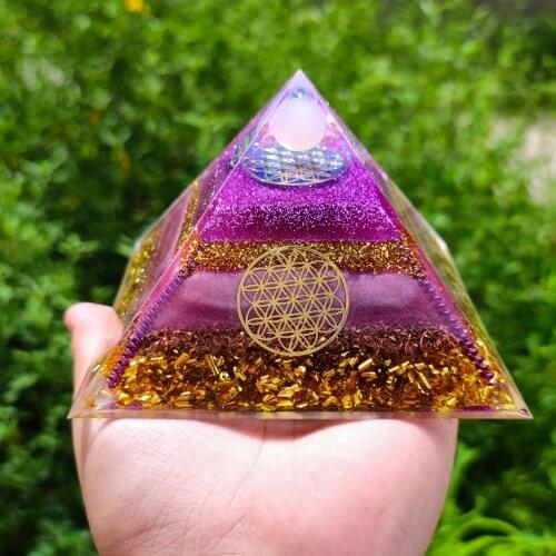 Orgone Pyramid Rose Quartz The Dance of Venus Healing Orgonite Energy Chakra Reiki For Home Decoration Feng Shui