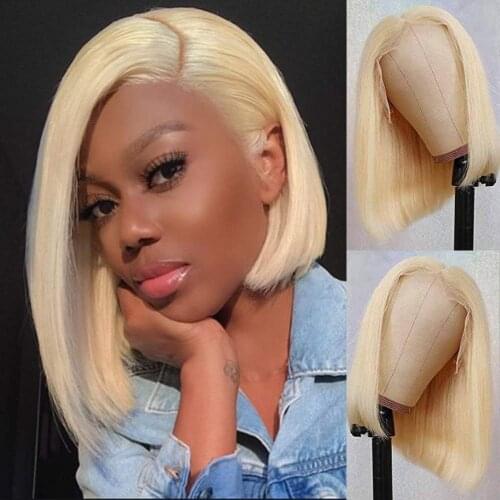 Blonde Bob Wig Lace Front Wigs Human Hair 613 Short Bob Wigs For Black Women Straight Hair Glueless Lace Wigs Pre Plucked