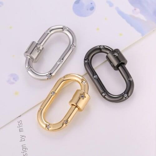 Juya DIY Pendant Carabiner Locks Spring Screw Clasps Hooks Accessories For Hanging Mesh Chains Designer Jewelry Making Wholesale