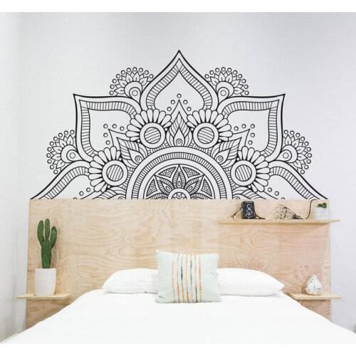 Half Mandala Sacred Geometry Yoga Wall Sticker Vinyl Home Decor Living Room Bedroom Sofa Headboard Decals Removable Mural 4128