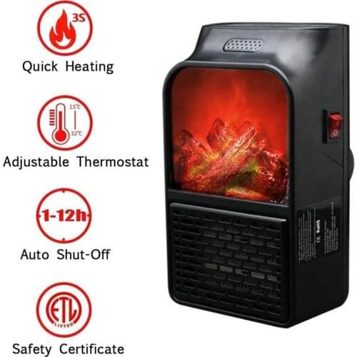 Portable Electric Heater Mini Heater Fake Charcoal Wall Handy Heating Stove Radiator Warmer Machine for Winter can CSV