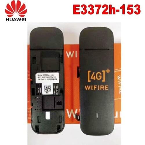 Unlocked Huawei E3372 E3372s-153 4G LTE Cat4 USB Stick Modem Broadband Hotspot plus 2pcs 5dbi CRC9 antenna