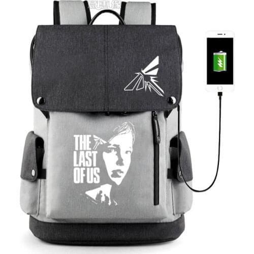 Anime The Last of Us backpack bags shudent schoolbag Nylon travelling USB laptop bag