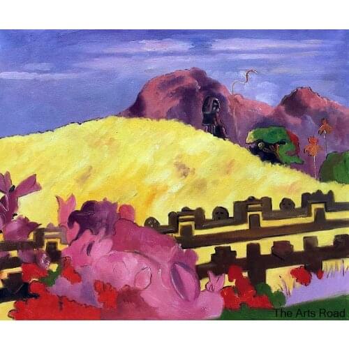 The Sacred Mountain, 1892 by Paul Gauguin Oil Painting Reproductions Canvas Art Landscape High Quality