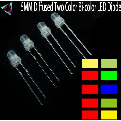 40pcs LED 5mm Round Diffused Red & Green / Red & Green / Red & Yellow Green / Red & Yellow two Color Bi-color LED Diode