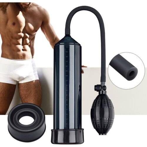 Penis Delaying Trainer Adult Products For Man Hand Held Pump With Quick Release Valve Enlargement Tools Sex Toys Assistant Rings