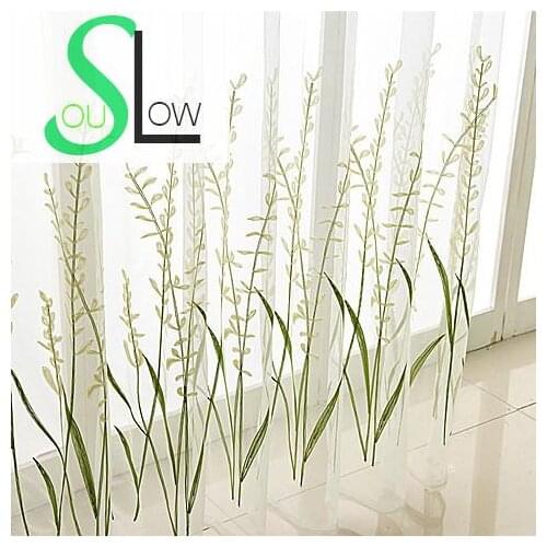 Slow Soul White Curtain Bedroom Embroidered Pastoral Plant Curtains Tulle Cortinas For Living Room Cortina Kitchen Sheer