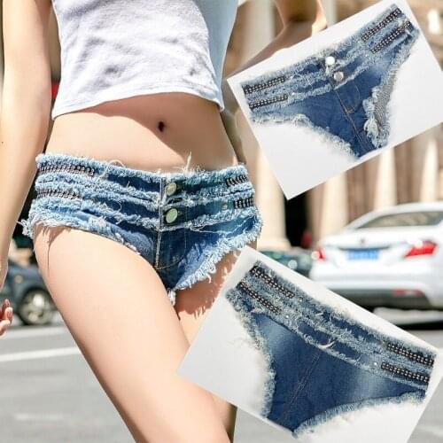 Women Sexy Summer Low Waist Short Jeans Feminino Hole Ladies Denim Shorts Hot Pants Mini Club Party Bikini Bottom 2021 Y704