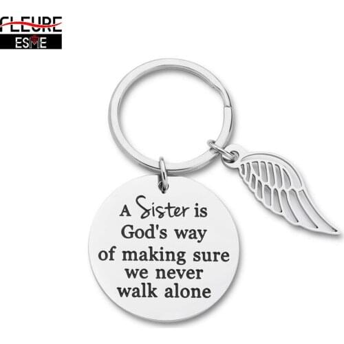 Best Friends Gifts From Sister Friendship Keychain for Teenage Girls Women BFF Cousin Step Sister Key Ring Jewelry Presents