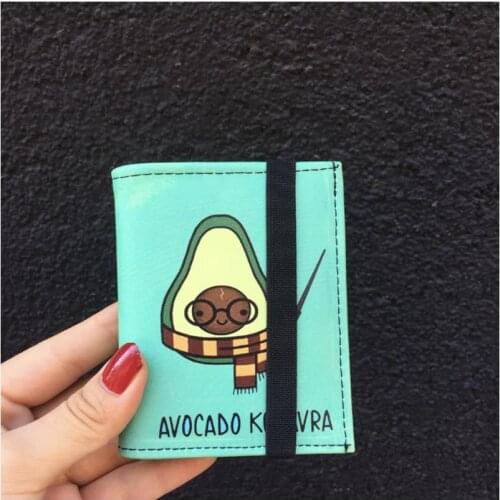 Avocado Logo Card Holder PVC Card Women Wallet Clear Short Purse Mini Money Wallet Card Holder Unisex Zipper Wallets