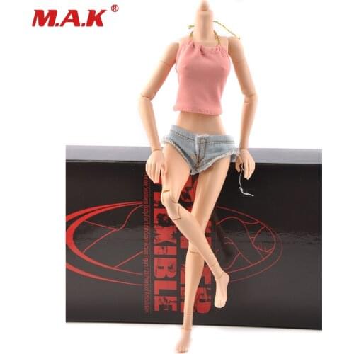 1/6 Scale Fish Sitting Female Body Figures Middle Breast Flexible Body Action Figure Collectible Toys For KUMIK Head