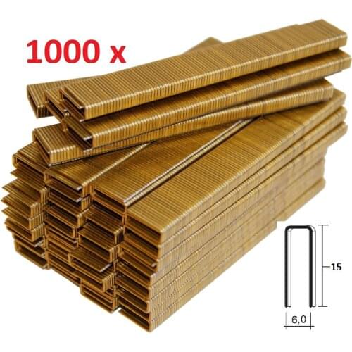 1000 STAPLESs 6mm X 15mm for Stapler ELECTRICA PARKSIDE Type 55 models PET25... PBET... German quality LIDL