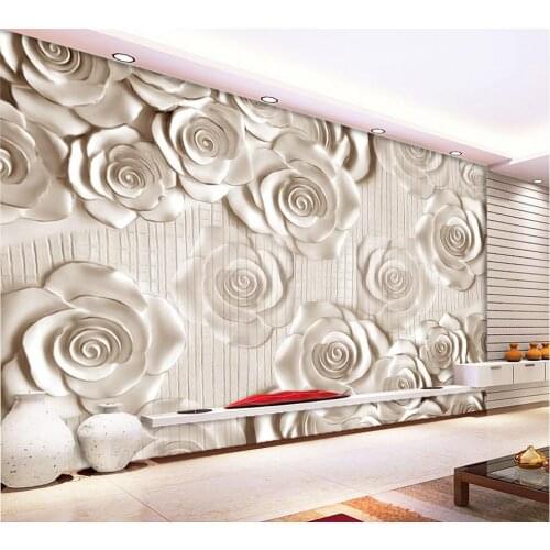 3D relief rose background 3d flower wallpaper 3d wallpaper modern for living room murals Home Decoration