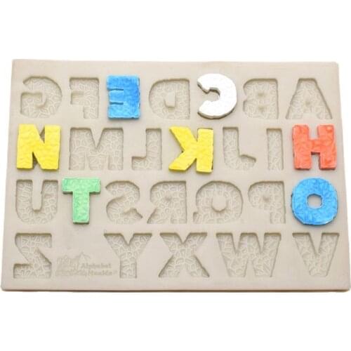 3D Leather texture Letters Silicone Mold 3D Fondant Mold Cakes Decorating Tools Chocolate Mold letter DIY Kitchen Bakeware Molds