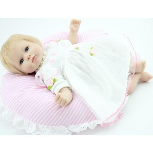45cm Baby Reborn Dolls Soft Silicone Baby Toy Girl Boy Shower Dolls Princess Dolls Kids Playmates Christmas Birthday Gifts