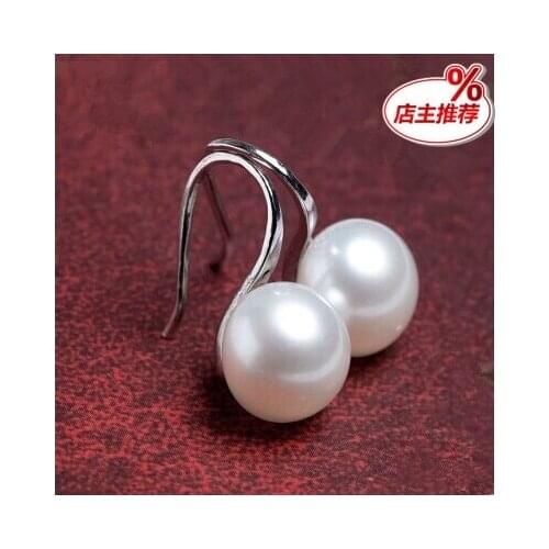 925 silver real natural big Freshwater Pearl Earrings 925 silver jewelry genuine female Pearl Earrings collares anime