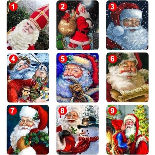 Diamond Painting 5D Christmas Square/Round Diamond Mosaic DIY Cross Stitch Embroidery Set Santa Claus Household Items Christmas