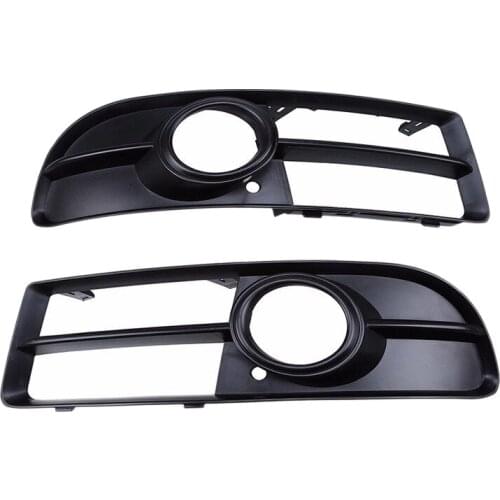 Car Front Grills Bumper Fog Lights Cover Lamp Frame Trim for- A4 B7 2005-2009