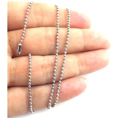 Trendy 1.5mm Ball Beads Chain Necklace Stainless Steel Chains Simple Beads Chain Necklace Jewelry Making 18'' 20'' 24'' 28
