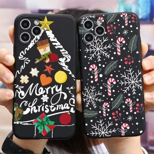 Merry Christmas Letter Phone Case For iPhone 11 11Pro 12 X XR XS Max 8 7 6 6s Plus 5 5s SE 2020 Cases Santa Claus Soft TPU Cover