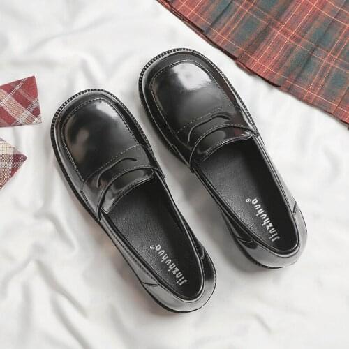 Classic Jk Anime Japanese Loli Shoes For Women Uniform Big Head Mary Jane Student College Harujuku Black Tea Party Mid Heel 3cm