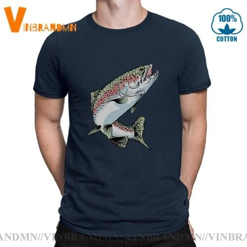Brown Trout Fishing T-Shirt Rising Trout Fish T shirts men Unisex New Fashion tshirt free shipping tops 3XL funny tee shirt