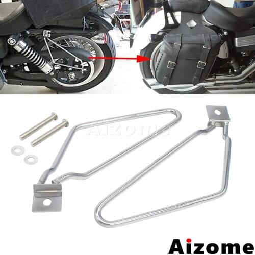 Motorcycle Steel Side Frame Support Bar Mount Bracket For Harley Sportster Iron 883 Dyna Fat Bob FXDF Saddlebag Support Brackets