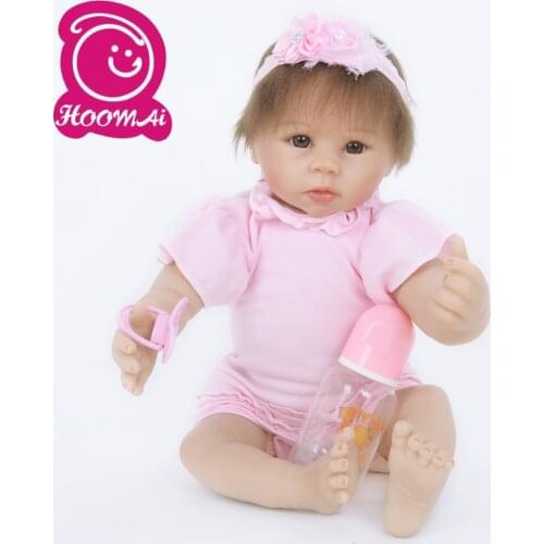 18" Fantasy Bebe Reborn Newborn Baby Dolls Soft Silicone 45CM Stuffed Collectible Baby Toy Doll For Toddler Christmas Present