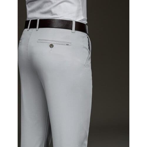 Mens Relaxed-fit Casual Stretch Khaki Pants 2021 Spring Summer New Arrivals Mens Thin Comfortable Smart Classic Trousers