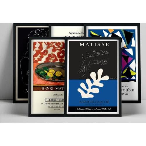 Matisse Colorful Leaf Abstract Girl Curve Wall Art Canvas Painting Nordic Posters And Prints Wall Pictures For Living Room Decor