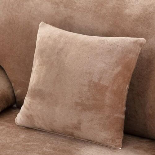 Pure Color Plush Pillowcase Office Cushion Cover Home Decoration Cushion Cover 45x45cm Pillow Covers Decorative Pillows