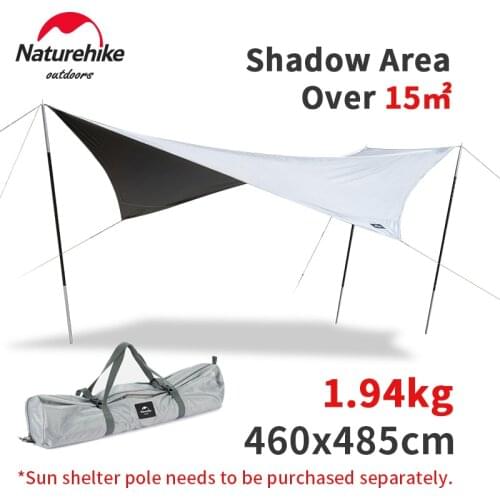 Naturehike Camping Pentagonal Sun Shelter Large Area 15m² Awning Tent Ultralight Portable 6-8 Persons UPF50+ Waterproof 2000mm