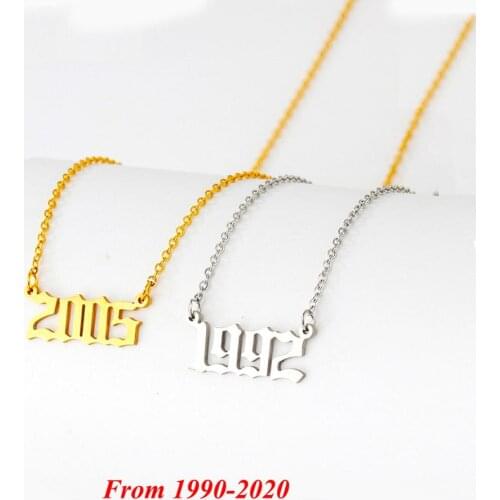 Stainless Steel Birthday Necklaces Pendants For Women Men Gold Long Chain Male Female Bff Necklace Fashion Jewelry