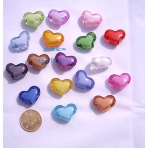 Supply DIY fashion jewelry Accessory,Acrylic Beads,Heart Shape,Bead bead,22*15MM,Mix Color