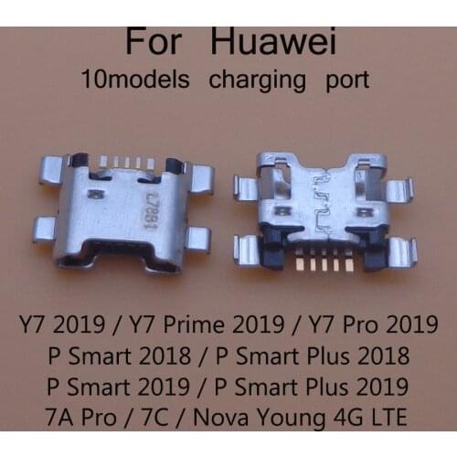 2pcs Micro USB jack socket charging Port Dock Connector For huawei Y7 Prime 2019 / Y7 Pro 2019 / P Smart Plus 2019 2018