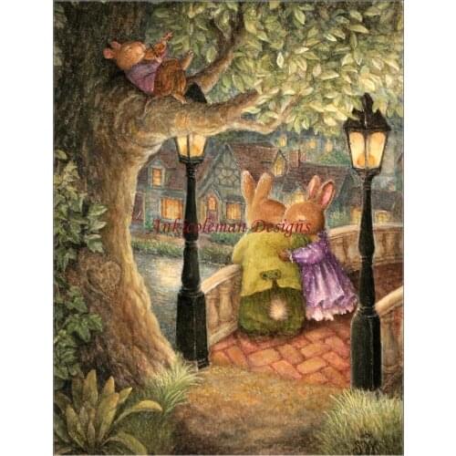 Needlework for embroidery DIY DMC High Quality - Counted Cross Stitch Kits 14 ct Oil painting - Dating on Bridge